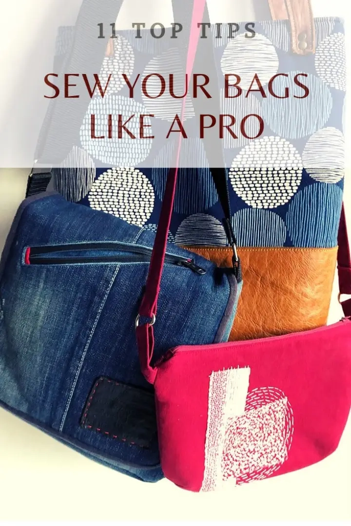 11 fabulous bag making tips and tricks. Top tips to sew you bags like a professional. How to make a great bag. #bagmaking