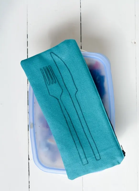 DIY-bestekzak, naai-instructie voor bestekzak met ritssluiting