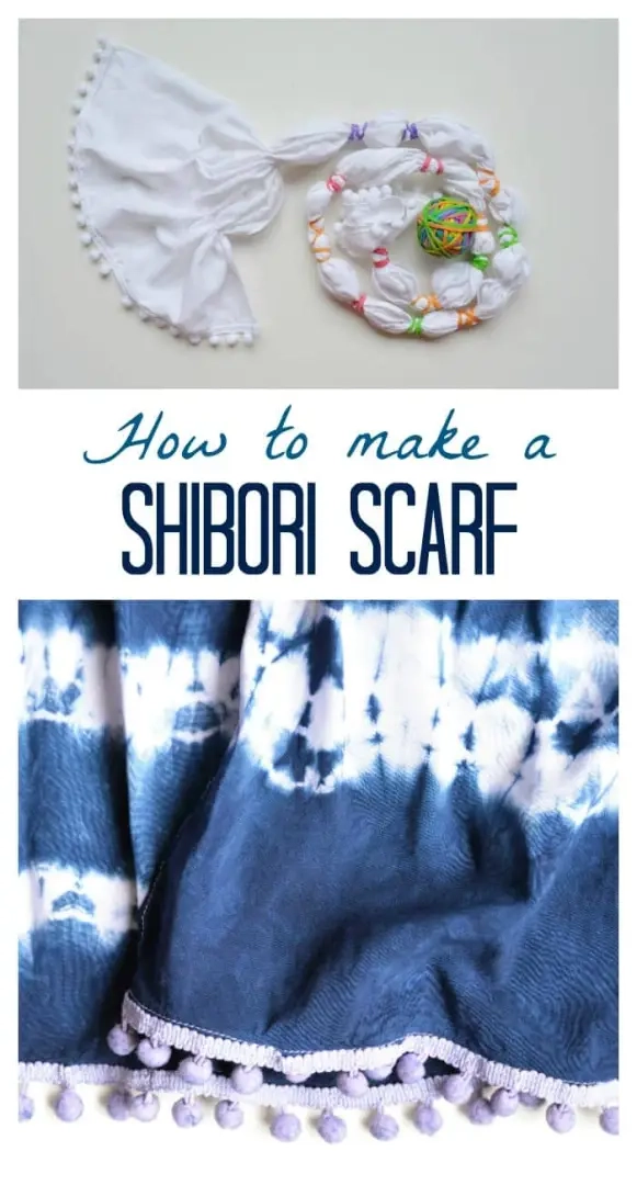 Leer stap voor stap hoe je een shibori-sjaal maakt, doe-het-zelf