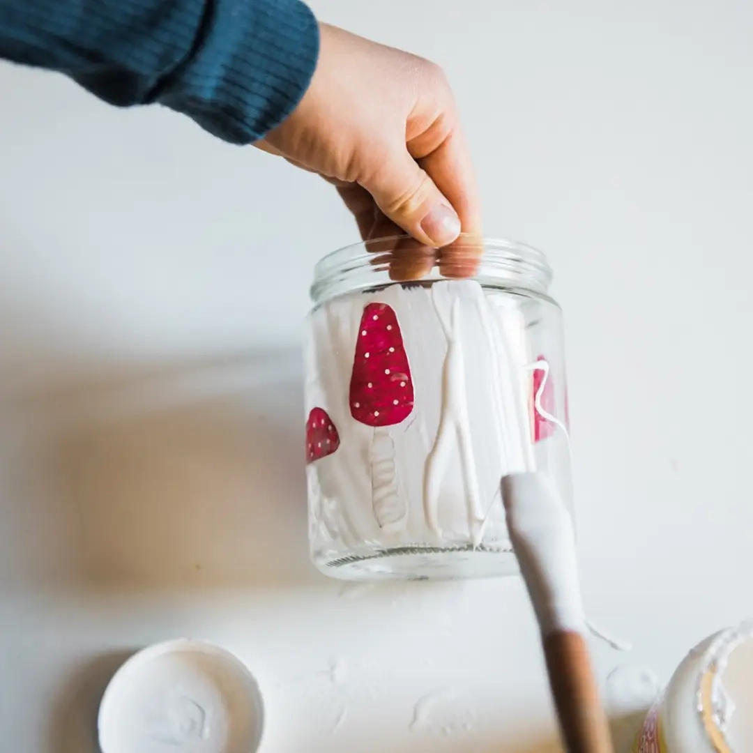 DIY gerecyclede stenen pot paddestoellantaarn
