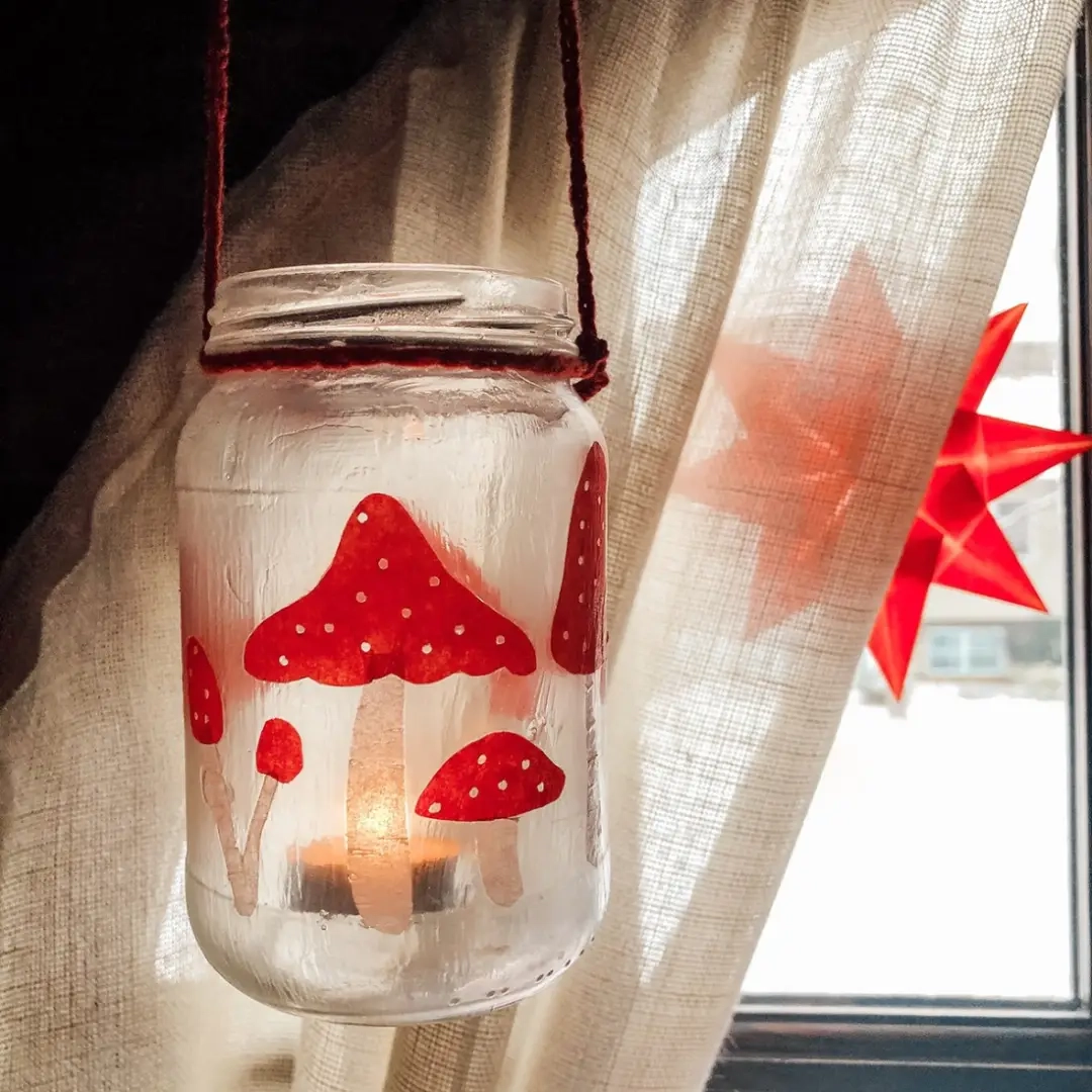 DIY gerecyclede stenen pot paddestoellantaarn