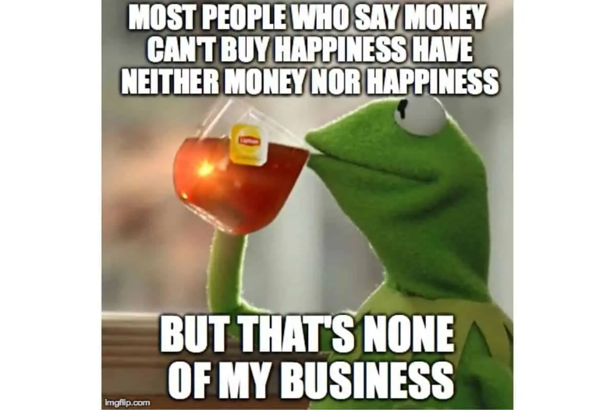 geld kan geen geluksmemes kopen