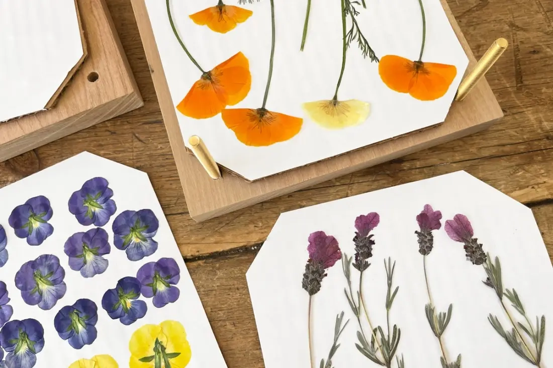 DIY houten bloemenpers