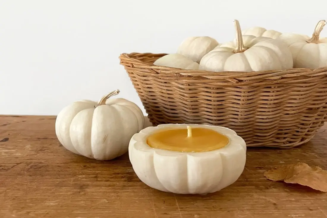 DIY Pompoen Bijenwaskaarsen