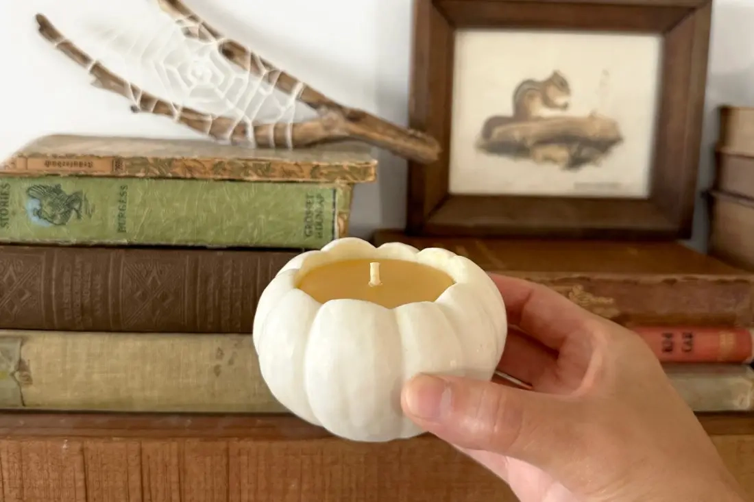 DIY-pompoen bijenwaskaarsen
