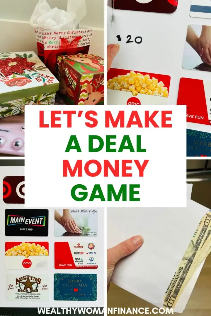 Laten we een kerstfeestspel afsluiten met geld, cadeaubonnen en geschenken