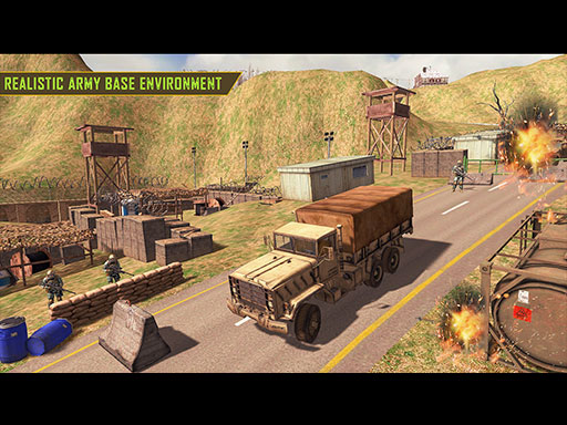 Jeu de transport de camion militaire