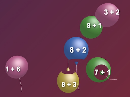 Jeu 3D d’Addition Pop de Ballons