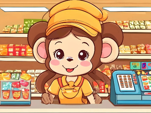 Marché des singes mignon