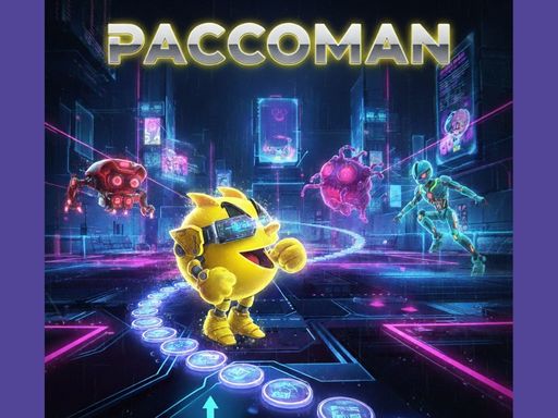 paccoman néon futuriste