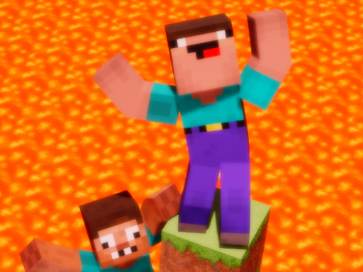 Noob contre Pro Mais le Sol est de la Lave Minecraft