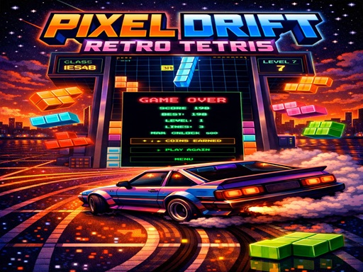 DÉRIVE DE PIXELS TETRIS RÉTRO
