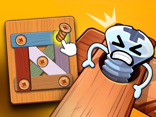 Puzzle de vis, écrous et boulons en bois