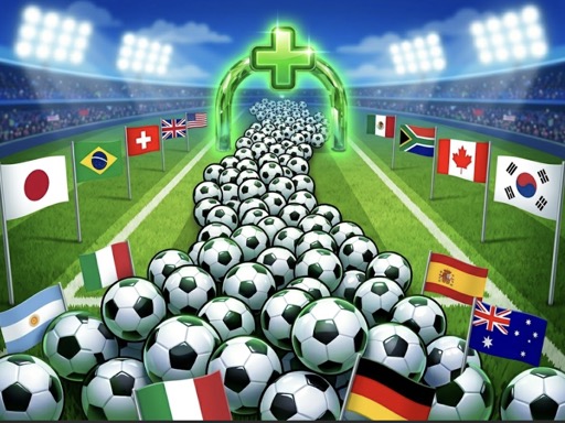 Foule de Ballons de Coupe du Monde