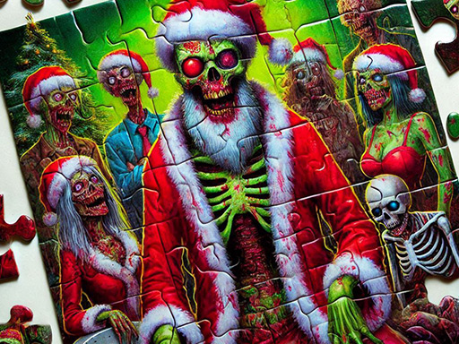 Puzzle de Noël Zombie : Amusement des Fêtes pour les Fans d’Horreur